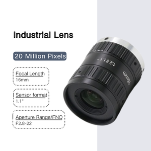 เลนส์วิชันซิสเต็ม 16 มม. ความยาวโฟกัส 20MP แบบ C Mount สำหรับเซ็นเซอร์ 1.1 นิ้ว F2.8 ความผิดเพี้ยนต่ำ โฟกัสแบบแมนนวล เลนส์อุตสาหกรรม - Product Image 1