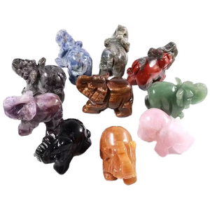 Wholesale Hand-carved Crystal Handicrafts Hand-carved Crystal Elephant Quartz Crystal Carving for Home Decoration for Souvenirs