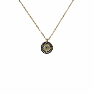 Collier à pendentif en métal doré design mauvais œil - Product Image 2