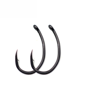 Hameçons de pêche à la carpe avec revêtement, têtes de jig, hameçons Yn pour carpe, en acier à haute teneur en carbone, à queue courbée, à ardillon, pour montages <span class=keywords><strong>Chod</strong></span> et Hair <span class=keywords><strong>Rig</strong></span> - Product Image 1