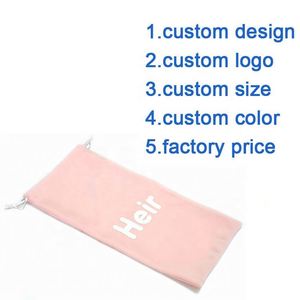 Bolsa de Terciopelo Suave Rosa Bebé para Guardar Zapatos, con Cordón y Logotipo Personalizado - Product Image 5