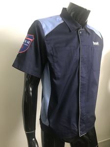 Chemise de travail personnalisée à manches courtes et fermeture éclair pour hommes, uniforme industriel de mécanicien à col rabattu - Product Image 3