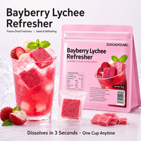 Cubo de Té Instantáneo con Sabor a Bayas y Lichi, con Fruta Seca Congelada, Bloque de Té de Frutas para Preparación en Frío, Servicio OEM, 85g