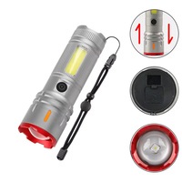 Lampe torche multifonctionnelle pour l'extérieur avec lumière laser blanche, lampe latérale COB et design portable pour le camping et la randonnée