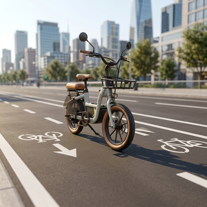 Vélo utilitaire urbain 20 pouces, cadre en aluminium, frein à disque, panier, porte-bagages avant, selle confortable, 1 vitesse, usage urbain - Product Image 2