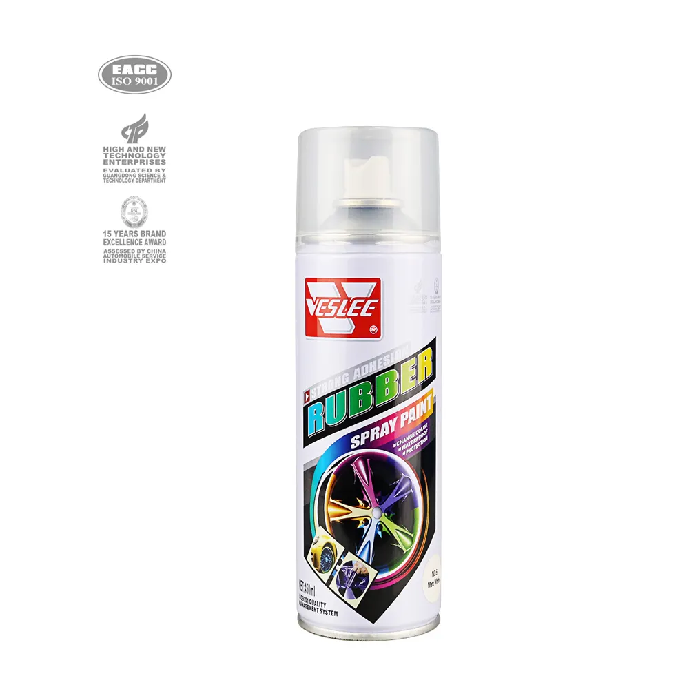 Muestra de cuidado del automóvil disponible Spray de pintura de goma pelable impermeable multicolores