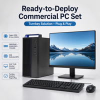 Station de travail de bureau PC Hygon 3350 8 cœurs 3,0 GHz | 16 Go de RAM, 256 Go de SSD M.2 NVMe + 1 To de disque dur, GPU dédié 2 Go, châssis 15 L, ensemble moniteur 23,8 pouces