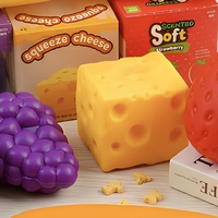 Ensemble de jouets squishy géants de 11 cm, assortiment de nourriture, 410g, banane, raisin, fromage, fraise, carotte, jouet anti-stress en TPE souple à presser