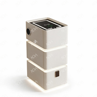 Table de chevet intelligente moderne avec chargeur USB et sans fil, haut-parleur Bluetooth, lumière à capteur pour villa