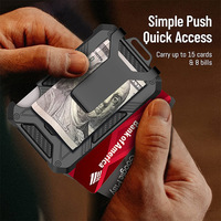 Portefeuille en métal anti-RFID avec pince à billets, emplacement réservé pour Apple AirTag, porte-cartes en aluminium, étui pour badge d'identification, pour cartes bancaires, pour hommes