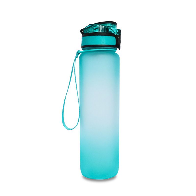 1L Portable Réutilisable En Plastique Grand Marqueur Temporel Étanche Givré Tritan Motivation Bouteille D'eau Pour Le Gymnase