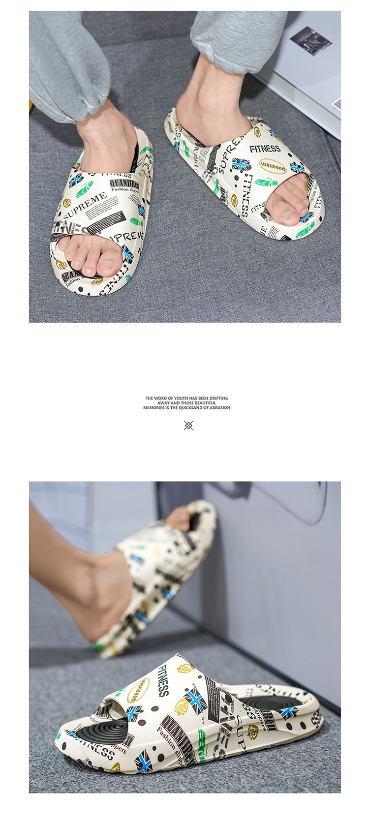 The Latest Models of EVA Shoes Men Slippers Bathroom Soft Anti-slip Beach Slides Shoes