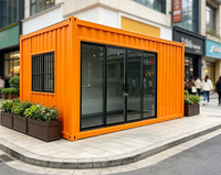 Maison et magasin préfabriqués en conteneurs métalliques Modern Wave de 20 pieds, respirants et étanches, pour café, bar, et magasin de proximité