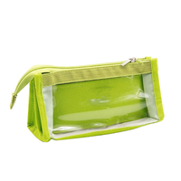Étui à crayons transparent mignon en PVC avec fermeture éclair pour le rangement des crayons, étui portable pour fournitures de bureau pour adultes