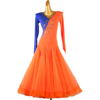 Nouveautés Robe de concours de danse latine moderne longue Robe de danse de salon avec strass pour femmes