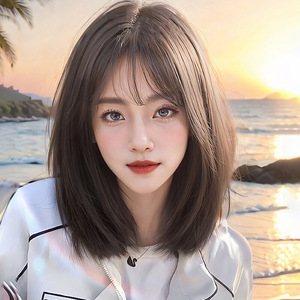 Hermosa Peluca Larga y Lisa para Mujer, Color Castaño Oscuro, Hasta la Clavícula, Cabello Humano Sintético, Uso General - Product Image 1