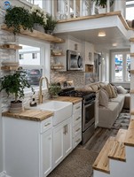 Villa mobile préfabriquée de luxe Skyacross à 2 étages avec balcon, maison miniature européenne personnalisée sur roues, maison préfabriquée résidentielle