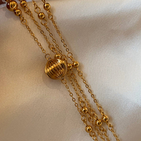 2025 Neue extra lange Messing galvani sierte 18 Karat Gold Metall Kugel Pullover Kette Stapel Halskette Schmuck Fabrik Großhandel