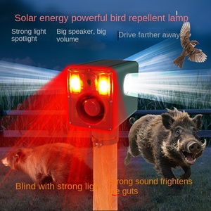 Новый четырехсторонний прожектор, солнечная сигнализация с Wi-Fi, материал ABS, высокая громкость 130 дБ, устройство для изгнания нечистой силы животных - Product Image 1