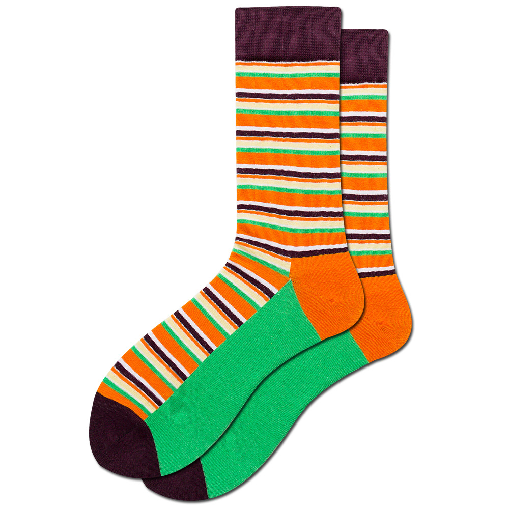 Rayures vertes, orange et marron