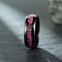 Bijoux pour hommes Délicat 8MM Noir Céramique Fine Jewelry Rings Incrustation Rose Stone Rings Wedding Band Men Ceramic Rings Jewelry