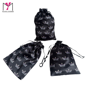 Nouveau produit MUYANG : Sac en satin noir avec logo complet, emballage cadeau en poly satin - Product Image 5