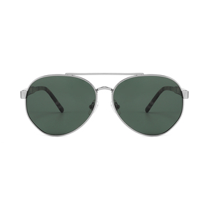 Lunettes de soleil pilote, monture ovale en métal, monture intégrale, verres verts, protection UV 100%, unisexe, adulte, extérieur - Product Image 1