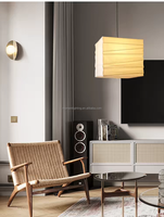 Prix d'usine, Ventes Flash : Lampe suspendue carrée Wabi Sabi faite à la main en papier de riz, lanterne pour restaurant, bar, hôtel, lustre en papier blanc