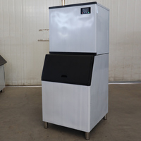 Máquina de Hielo Comercial de 450 kg/24 h con Contenedor de 250 kg, Máquina de Cubitos de Hielo para Restaurante y Hotel