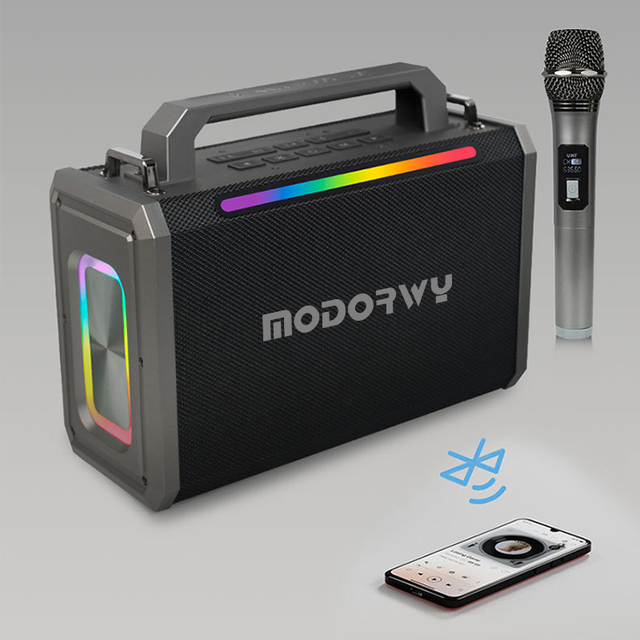 Portable Plastic for 5.3 Speaker 40W Peak Power RGB Lights IPX Outdoor Wireless Karaoke with Mic TWS Surround Sound