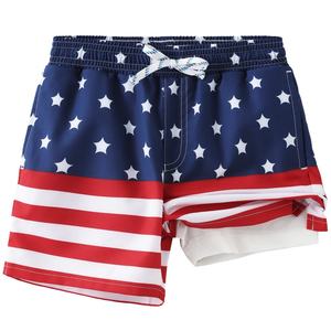 Traje de Baño Personalizado para Hombre de Una Pieza con Forro de Compresión, Bolsillos, Estampado Geométrico de Donuts, Secado Rápido, Transpirable, para Playa y Verano - Product Image 3