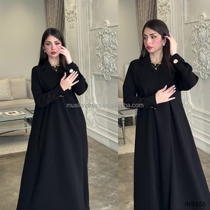 <span class=keywords><strong>Manteau</strong></span> Abaya Noir Respirant <span class=keywords><strong>en</strong></span> Gros, Design Élégant, Longueur Cheville, pour Femmes Musulmanes, Vente Directe Usine, Modeste, Style Dubaï - Product Image 4