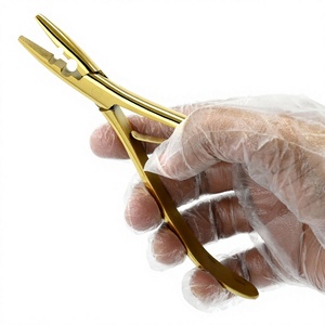 Outils pour extensions de cheveux personnalisés Pince à sertir pour micro-maillons pince à micro-anneaux avec 2 trous en acier inoxydable pour ouvrir et fermer les perles - Product Image 1