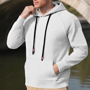 Sweat-shirt décontracté pour homme en gros - Sweat-shirt unisexe de haute qualité en tricot uni blanc à manches longues pour l'automne et l'hiver, pour la rue, la salle de sport, le fitness - Product Image 2