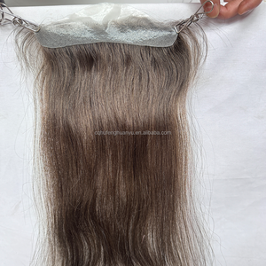 Topper invisibile da <span class=keywords><strong>donna</strong></span> per attaccatura capelli ritirata, 13 pollici, all'ingrosso, con base in PU invisibile, applicabile con colla, per fronte diradato - Product Image 5