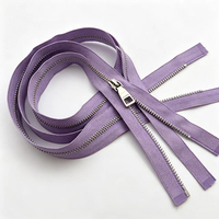 Fermetures éclair métalliques personnalisées à verrouillage automatique, à double tirette, à extrémité ouverte, avec tirette pour vestes, sacs et vêtements