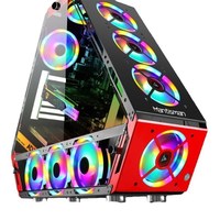 E-Sports Hôtel Internet Café Double Face En Verre Trempé Côté Transparent De Forme Spéciale ATX Châssis Ordinateur De Bureau 9 Stock