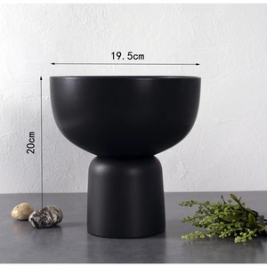 Décoration de la maison noir mat nordique céramique rustique <span class=keywords><strong>poterie</strong></span> vase <span class=keywords><strong>ikebana</strong></span> vases à fleurs pour kenzan - Product Image 3