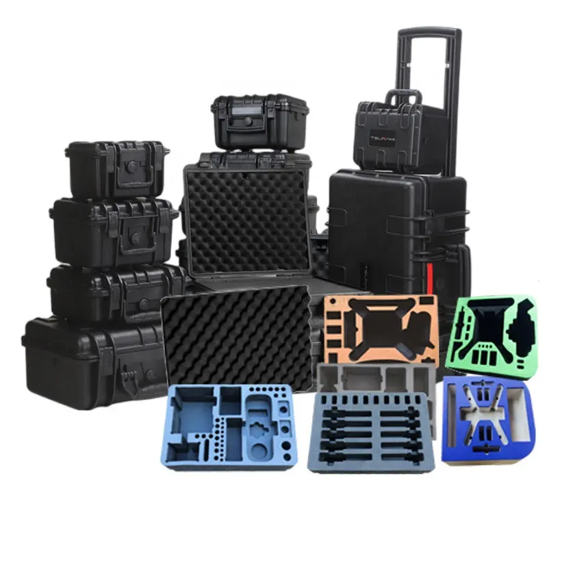 SHBC Factory Multi-functional Shockproof Hard Plastic Box, IP67 Battery Equipment Protective Carry Case With Foam