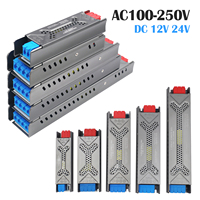 Alimentation LED 12V/24V DC, 101-200W, 100-250V AC, transformateur à sortie unique pour bandes lumineuses LED, 1 pièce/5 pièces