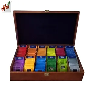 Saco de chá de madeira personalizado de luxo, caixa de armazenamento para presente e exibição