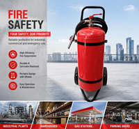 Extincteur à eau sur roues de 25 L, équipement mobile de lutte contre l'incendie pour usine, entrepôt, bâtiment commercial