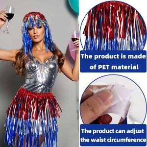 <span class=keywords><strong>วิก</strong></span>ผมฟอยล์สีฟอยล์สำหรับวันเอกราชชุดแฟนซีชุดวันชา<span class=keywords><strong>ต</strong></span>ิสหรัฐอเมริกาวิกปาร์<span class=keywords><strong>ต</strong></span>ี้กระโปรง - Product Image 5