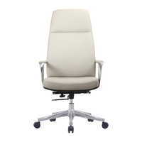 Fauteuil de bureau moderne en cuir à dossier haut, confortable, pivotant, avec appui-tête réglable et roulettes, idéal pour le bureau à domicile