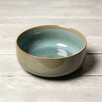 Service de table en céramique EKA Vintage Vert de haute qualité, 16 pièces, assiettes et bols, en grès, vente en gros
