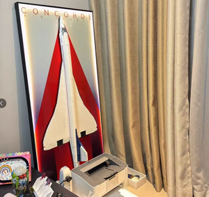 Serie Alfa Creativity, Maqueta de Avión Concorde Airbus, Marco de Espejo de Aleación de Aluminio para Montaje en Pared, Marco Personalizado - Product Image 1