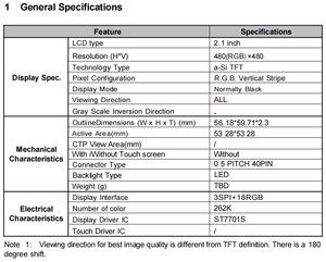 2,1 Zoll 480x480 IPS Rundes <span class=keywords><strong>LCD</strong></span> SPI RGB-Schnittstelle, Rundes Tft <span class=keywords><strong>Lcd</strong></span>-Modul, Kreisförmiges <span class=keywords><strong>Display</strong></span> mit optionalem PCAP CTP Touchscreen - Product Image 4