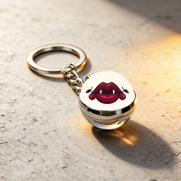 Pendentif clé double face personnalisable lèvres de vampire tendance, accessoires de sac en métal, cadeaux