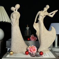 Figurine de couple dansant abstraite minimaliste, statue en résine de luxe léger pour la Saint-Valentin et la décoration de table