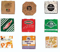 Boîtes à pizza carrées personnalisées en matériaux recyclés écologiques avec impression de logo, design portable pour l'emballage alimentaire des expositions